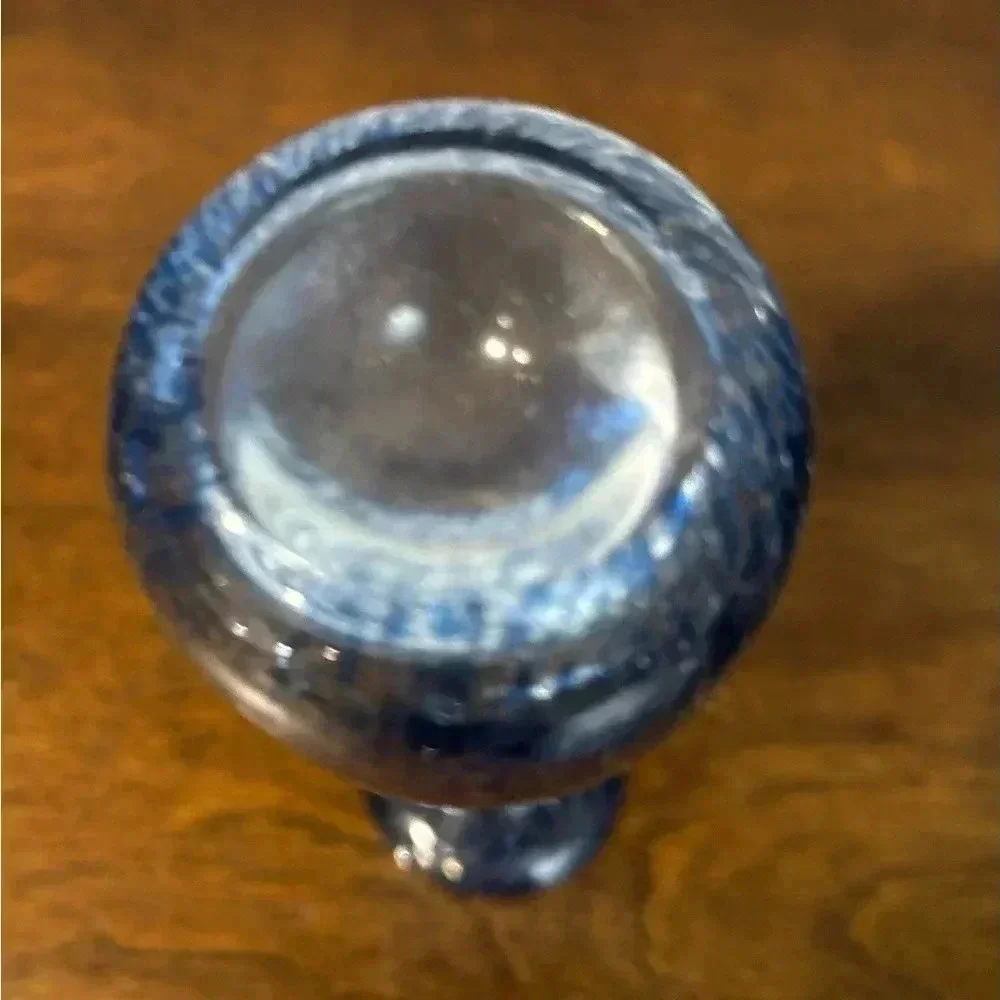 Jan Stievens Glashytta Sweden Small Blue Hand Blown Vase Rare Pristine Condition